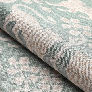 5012301 Schumacher Woodland Leopard Sisal Grasscloth Unpasted Wallpaper Roll from Say Decor