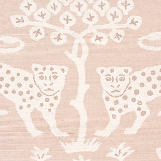 5012302 Schumacher Woodland Leopard Sisal Grasscloth Unpasted Wallpaper Detail from Say Decor