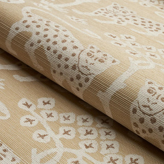 5012303 Schumacher Woodland Leopard Sisal Grasscloth Unpasted Wallpaper Roll from Say Decor