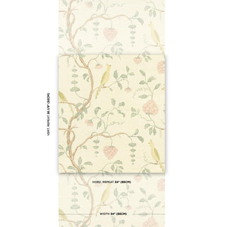 5013700 Schumacher Wisteria Chinoiserie Sisal Grasscloth Unpasted Wallpaper scale at Say Decor