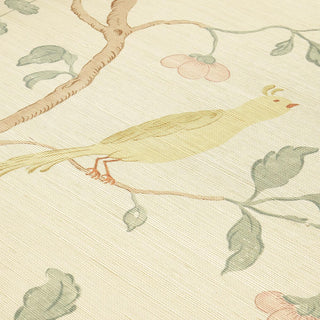 5013700 Schumacher Wisteria Chinoiserie Sisal Grasscloth Unpasted Wallpaper Detail at Say Decor