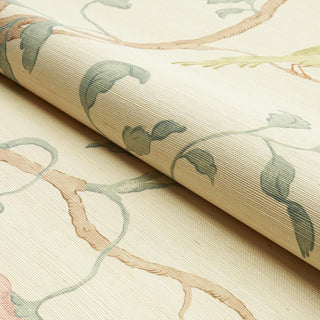 5013700 Schumacher Wisteria Chinoiserie Sisal Grasscloth Unpasted Wallpaper roll at Say Decor