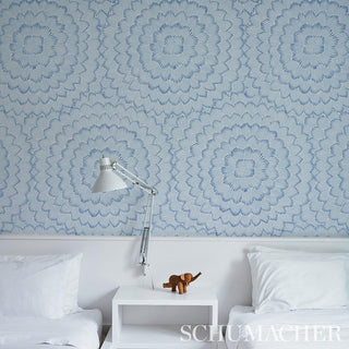 5013820 Schumacher Feather Bloom Unpasted Wallpaper Bedroom at Say Decor