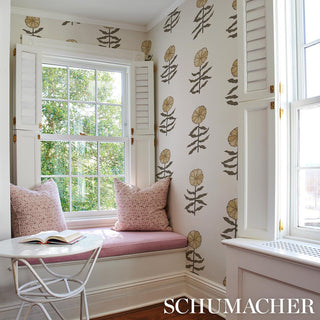 5015450 Schumacher Pretty Petals Floral Unpasted Wallpaper Sitting Room at Say Decor