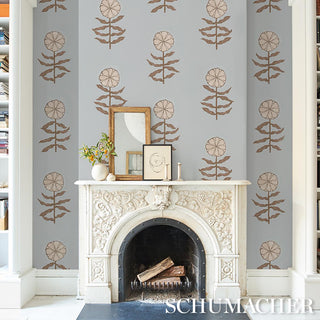 5015453 Schumacher Pretty Petals Floral Unpasted Wallpaper Living Room at Say Decor