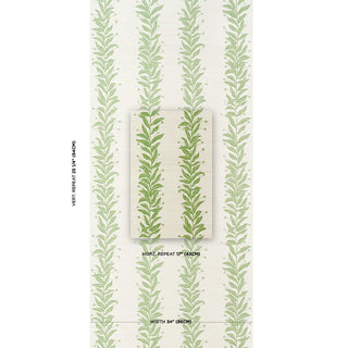 5015560 Schumacher Tendril Stripe Sisal Grasscloth Unpasted Wallpaper scale at Say Decor