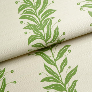 5015560 Schumacher Tendril Stripe Sisal Grasscloth Unpasted Wallpaper roll at Say Decor