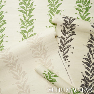 Schumacher Tendril Stripe Sisal Grasscloth Unpasted Wallpaper rolls at Say Decor