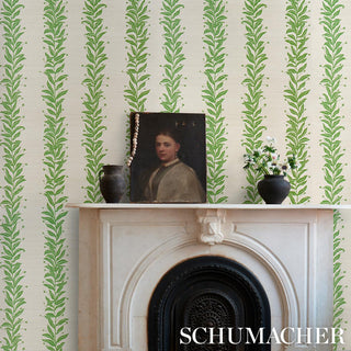 5015560 Schumacher Tendril Stripe Sisal Grasscloth Unpasted Wallpaper decor at Say Decor