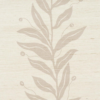 5015561 Schumacher Tendril Stripe Sisal Grasscloth Unpasted Wallpaper detail at Say Decor