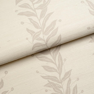 5015561 Schumacher Tendril Stripe Sisal Grasscloth Unpasted Wallpaper roll at Say Decor