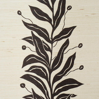 5015562 Schumacher Tendril Stripe Sisal Grasscloth Unpasted Wallpaper detail at Say Decor