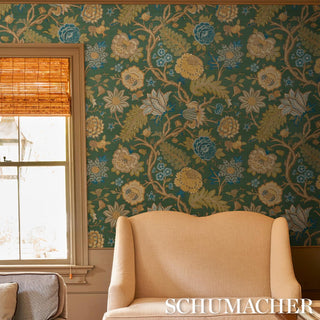 5015641 Schumacher Darsy Tree Of Life Sisal Grasscloth Unpasted Wallpaper living room at Say Decor