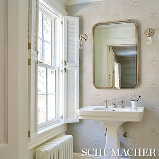 5016340 Schumacher Aurelia Floral Unpasted Wallpaper Bathroom at Say Decor