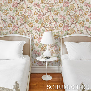 5016661 Schumacher Huntington Gardens Chinoiserie Unpasted Wallpaper Bedroom from Say Decor