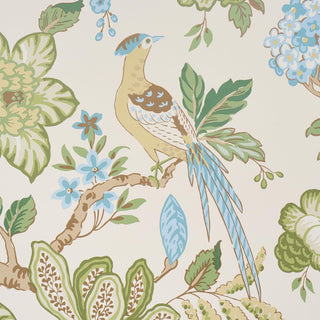 5016662 Schumacher Huntington Gardens Chinoiserie Unpasted Wallpaper Detail from Say Decor