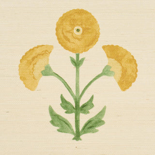 5016670 Schumacher Saranda Flower Sisal Grasscloth Unpasted Wallpaper Detail from Say Decor