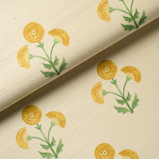 5016670 Schumacher Saranda Flower Sisal Grasscloth Unpasted Wallpaper Roll from Say Decor