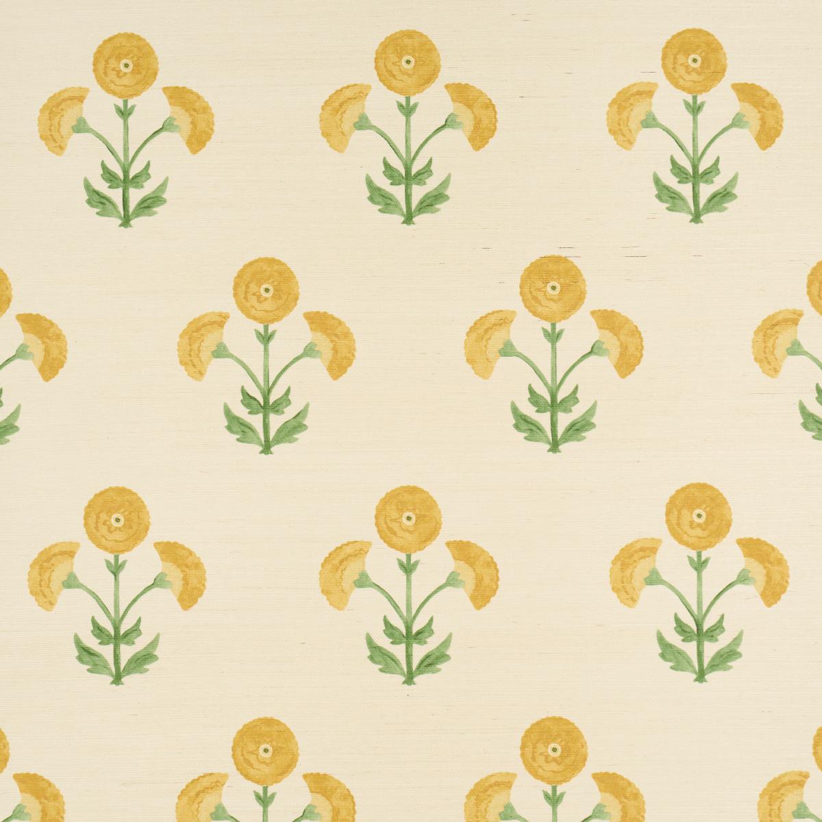 5016670 Schumacher Saranda Flower Sisal Grasscloth Unpasted Wallpaper from Say Decor
