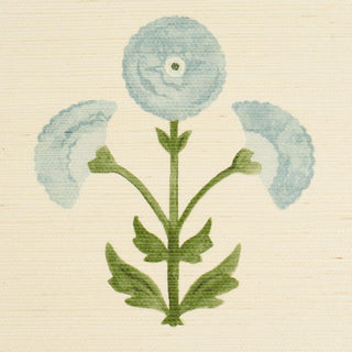 5016671 Schumacher Saranda Flower Sisal Grasscloth Unpasted Wallpaper Detail from Say Decor