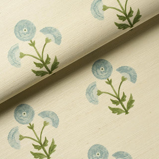 5016671 Schumacher Saranda Flower Sisal Grasscloth Unpasted Wallpaper Roll from Say Decor