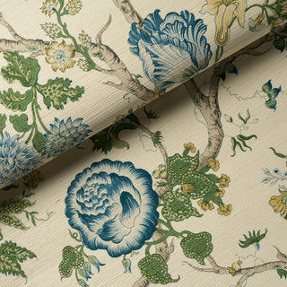 5016680 Schumacher Josephine Jacobean Sisal Grasscloth Unpasted Wallpaper Roll at Say Decor