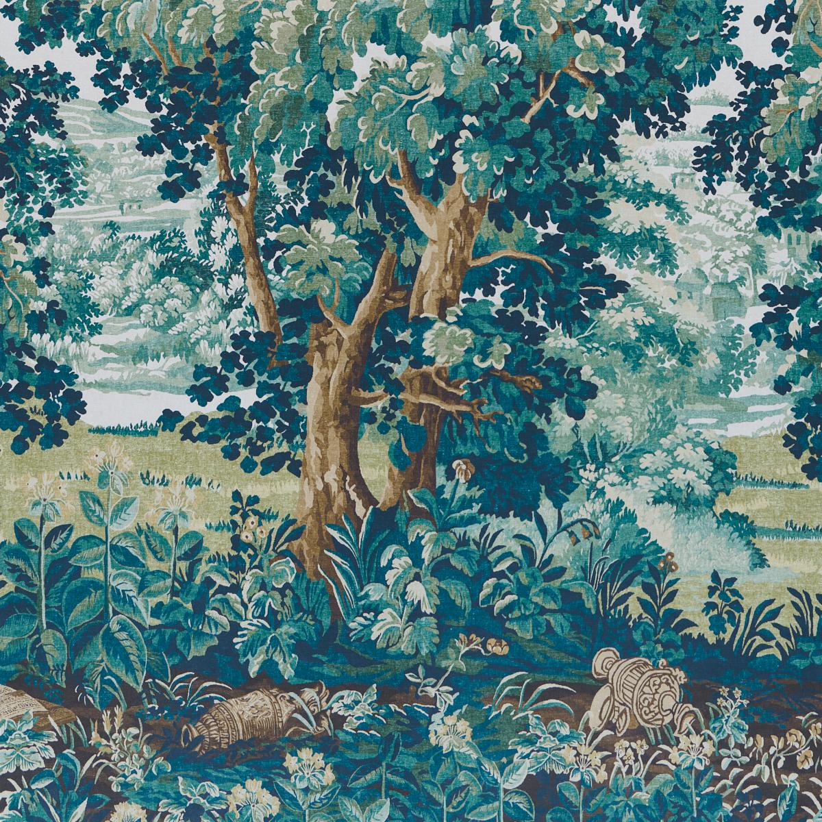 5016820 Schumacher La Forêt Trees 3 Panel Unpasted Wall Mural Forest at Say Decor
