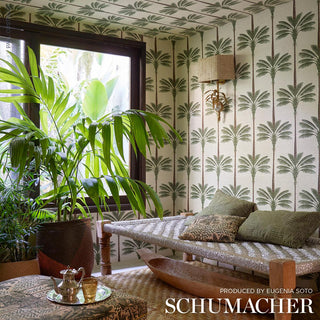 5016961 Schumacher A Palm Is A Palm Sisal Grasscloth Unpasted Wallpaper Living Room at Say Decor