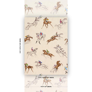 Schumacher x Backdrop Tanbark Multi Horse Unpasted Wallpaper