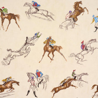 Schumacher x Backdrop Tanbark Multi Horse Unpasted Wallpaper