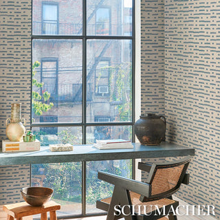 5017590 Schumacher Abstract Ikat Sisal Grasscloth Unpasted Wallpaper Office at Say Decor