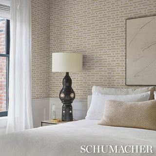 5017591 Schumacher Abstract Ikat Sisal Grasscloth Unpasted Wallpaper Bedroom at Say Decor