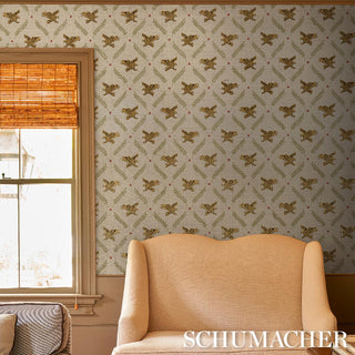 5017740 Schumacher Lolaire Eagle Unpasted Wallpaper Living Room at Say Decor