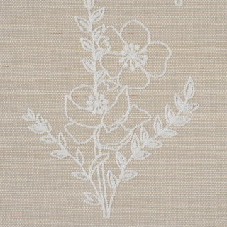 5017912 Schumacher Lisbeth Embroidered Sisal Unpasted Wallpaper Detail at Say Decor