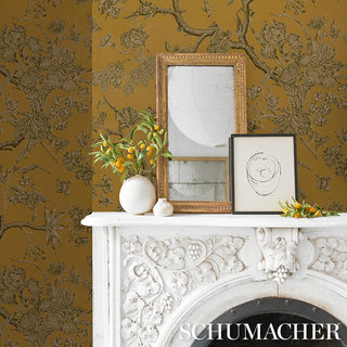 5017970 Schumacher Inverness Garden Unpasted Wallpaper Living Room at Say Decor