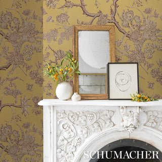 5017971 Schumacher Inverness Garden Unpasted Wallpaper Living Room at Say Decor