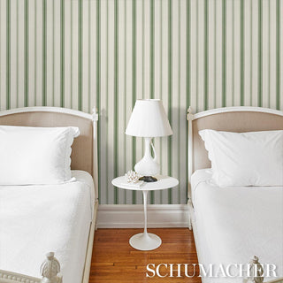 5018190 Schumacher Coco Stripe Unpasted Wallpaper bedroom at Say Decor