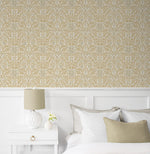 802950WR Bondi Batik peel and stick wallpaper bedroom from Tommy Bahama Home
