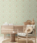 802952WR Bondi Batik peel and stick wallpaper entryway from Tommy Bahama Home