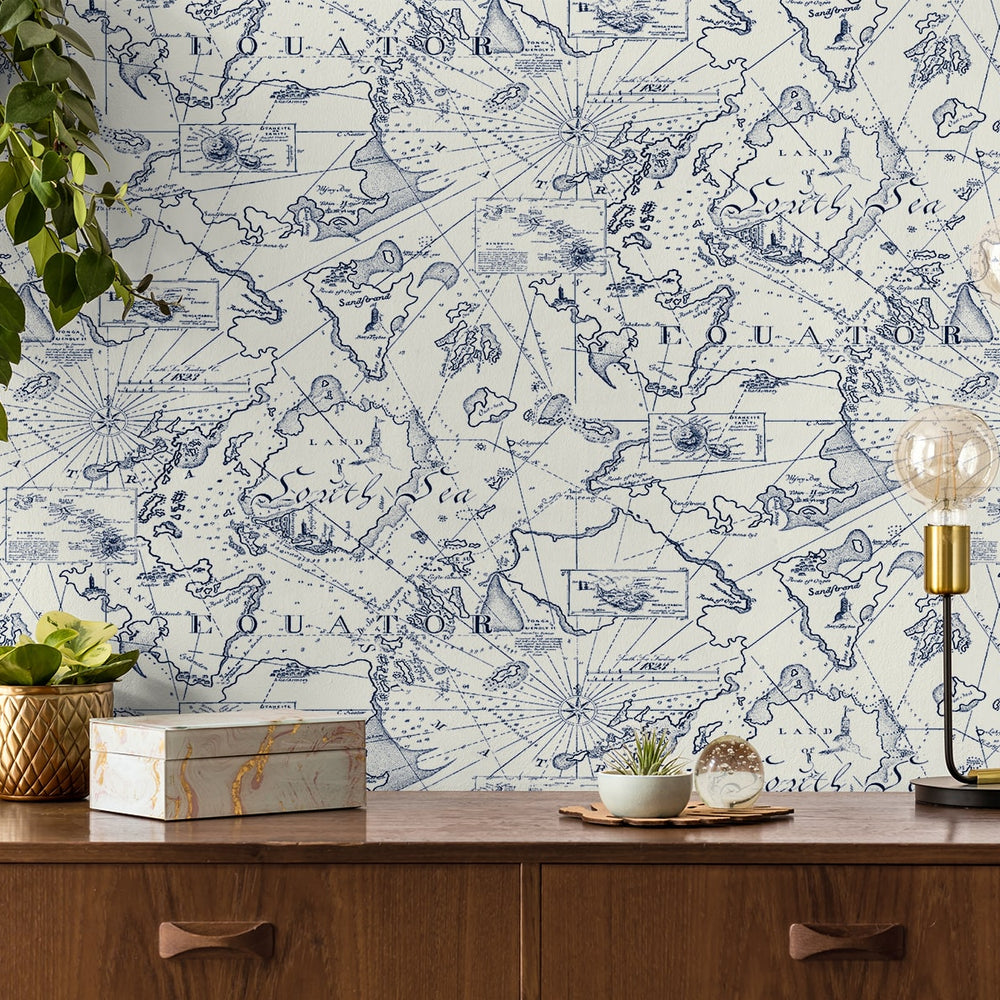 
                  
                    802960WR Charted Course peel and stick wallpaper accent from Tommy Bahama
                  
                
