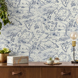 802960WR Charted Course peel and stick wallpaper accent from Tommy Bahama