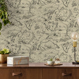 802961WR Charted Course peel and stick wallpaper accent from Tommy Bahama