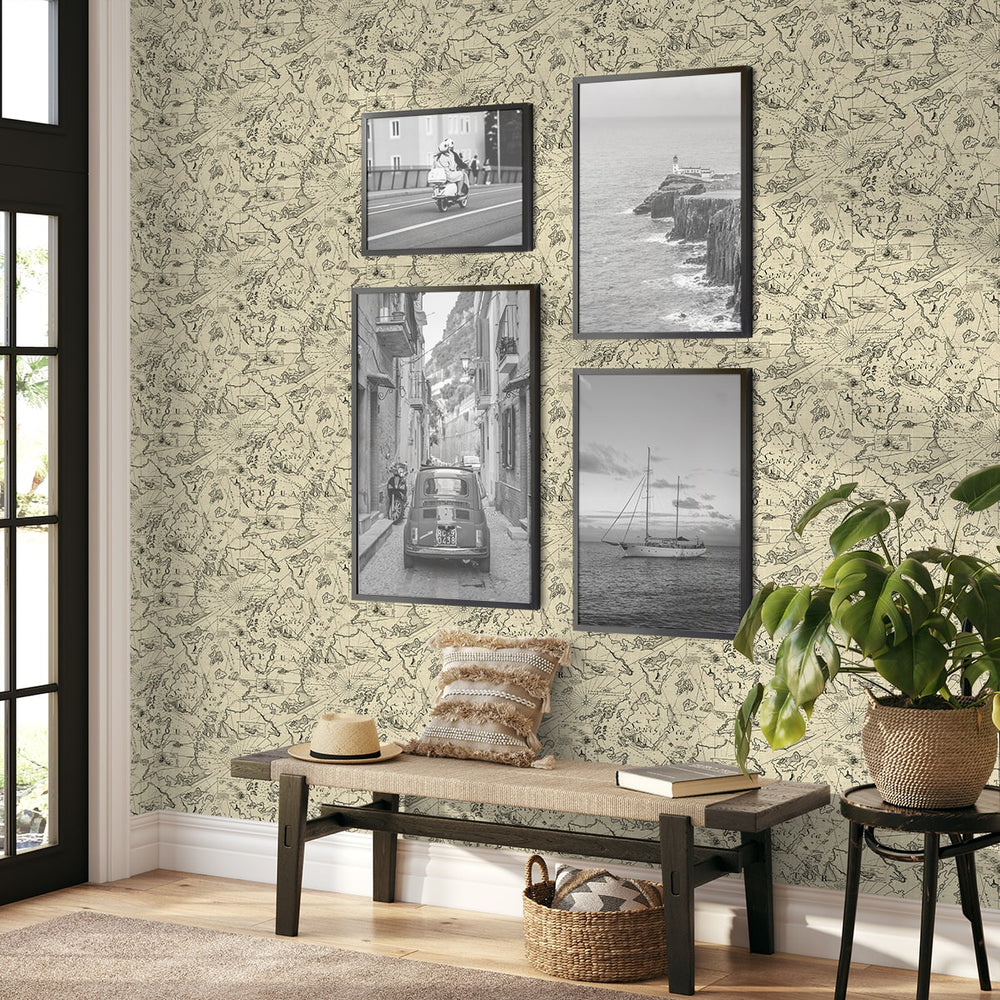 
                  
                    802961WR Charted Course peel and stick wallpaper entryway from Tommy Bahama
                  
                