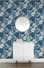 802970WR Darwin Floral peel and stick wallpaper entryway from Tommy Bahama