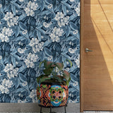 802970WR Darwin Floral peel and stick wallpaper accent from Tommy Bahama