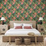 802971WR Darwin Floral peel and stick wallpaper bedroom from Tommy Bahama