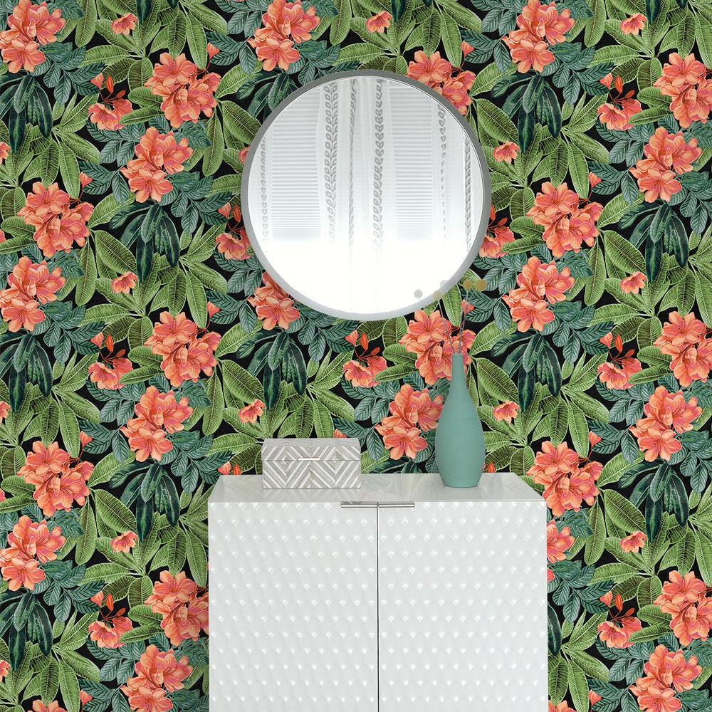 
                  
                    802971WR Darwin Floral peel and stick wallpaper entryway from Tommy Bahama
                  
                