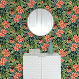 802971WR Darwin Floral peel and stick wallpaper entryway from Tommy Bahama