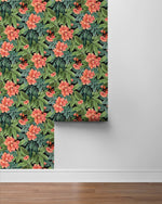 802971WR Darwin Floral peel and stick wallpaper roll from Tommy Bahama
