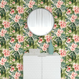 802972WR Darwin Floral peel and stick wallpaper entryway from Tommy Bahama
